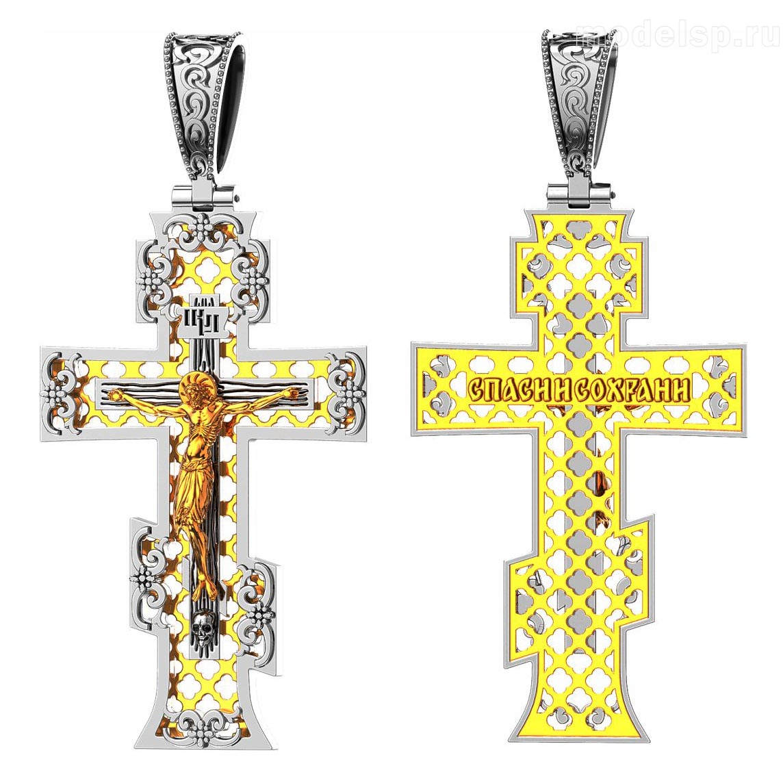 крест тройной с сеточкой